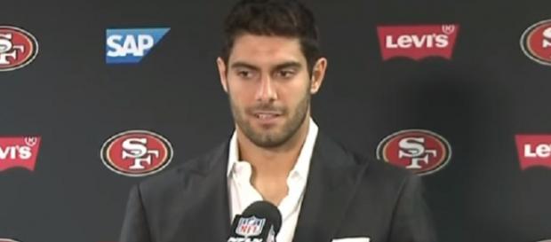 The Patriots traded Jimmy Garoppolo to the 49ers for a 2018 second-round pick (Image Credit: CBS SF Bay Area/YouTube) The Patriots traded Jimmy Garoppolo to the 49ers for a 2018 second-round pick (Image Credit: CBS SF Bay Area/YouTube)
