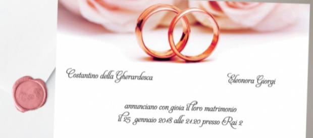 L'invito al matrimonio degli sposi Costantino e Eleonora (via Twitter - Rai 2) L'invito al matrimonio degli sposi Costantino e Eleonora (via Twitter - Rai 2)