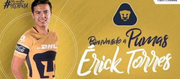 Llega Erick el 'Cubo Torres' a los Pumas. Llega Erick el 'Cubo Torres' a los Pumas.