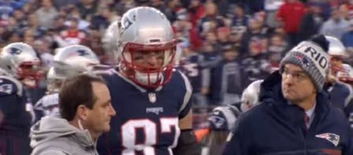 Rob Gronkowski is taken off the field after suffering a concussion against Jaguars (Image Credit: NFL Films/YouTube)