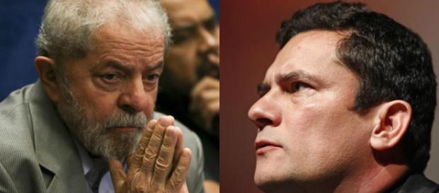 O ex-presidente Lula e o juiz Sérgio Moro. O ex-presidente Lula e o juiz Sérgio Moro.