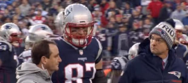 Rob Gronkowski is taken off the field after suffering a concussion against Jaguars (Image Credit: NFL Films/YouTube) Rob Gronkowski is taken off the field after suffering a concussion against Jaguars (Image Credit: NFL Films/YouTube)