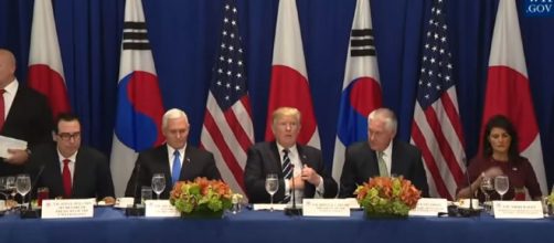 President Trump with the Prime Minister of Japan and the President of the Republic of Korea -Image credit - The White House | YouTube
