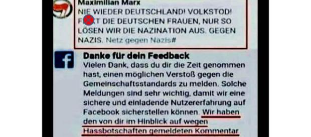 Ein Beispiel der Löschzensur bei Facebook Ein Beispiel der Löschzensur bei Facebook