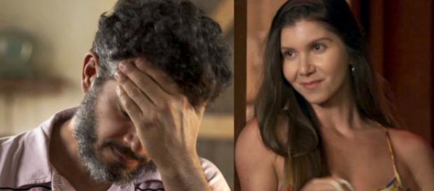 Ela planeja ser uma dama da sociedade e o lapidador cai na conversa da moça! (Imagens/TV Globo - Montagem/Telma Myrbach) Ela planeja ser uma dama da sociedade e o lapidador cai na conversa da moça! (Imagens/TV Globo - Montagem/Telma Myrbach)