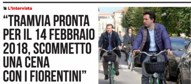Il sindaco Nardella promette la Tramvia per il 14 febbraio. Altrimenti offre una cena a tutti i fiorentini Il sindaco Nardella promette la Tramvia per il 14 febbraio. Altrimenti offre una cena a tutti i fiorentini