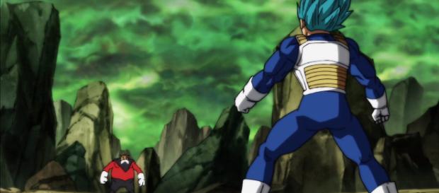 Toppo luchará contra un Vegeta que brilará. Toppo luchará contra un Vegeta que brilará.