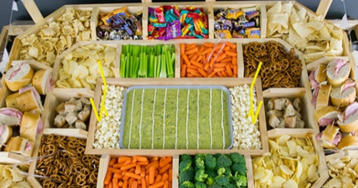 Edible Super Bowl Sunday centerpieces