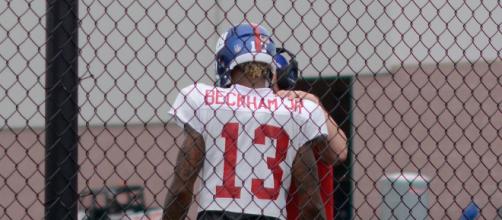 Odell Beckham Jr. working out with bad-boy Johnny Manziel. Image credit -Tom Hanny via Wikimedia Commons