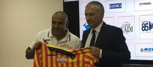 Il direttore sportivo del Lecce, Meluso e il mister, Liverani.