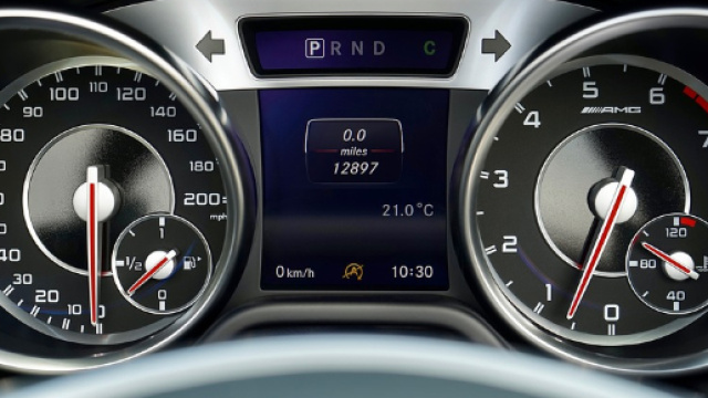 Il tachimetro di un'automobile