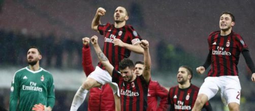 Milan esultanza dopo vittoria 1