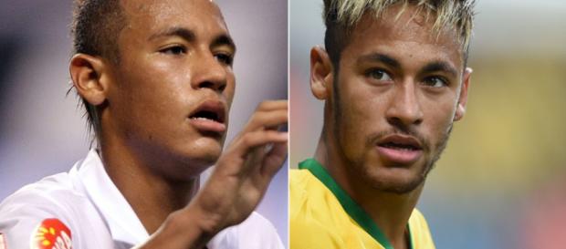 Antes e depois de Neymar Júnior. (Foto Reprodução). Antes e depois de Neymar Júnior. (Foto Reprodução).