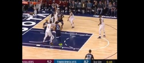 Isaiah Thomas fould Andrew Wiggins. - [NBA / YouTube screencap]