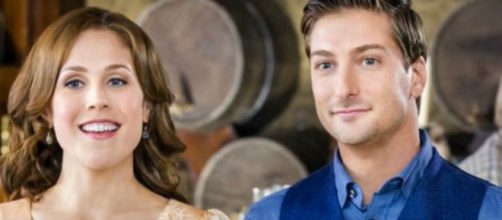 Lori Loughlin and Erin Krakow welcome new Mountie, Nathan Grant (Kevin McGarry). [image source: Hallmark Channel - YouTube]