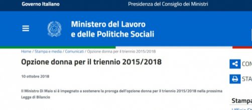 Riforma Pensioni, il ministro Luigi Di Maio: ‘Ok Opzione donna in manovra’, le novità in arrivo con la manovra