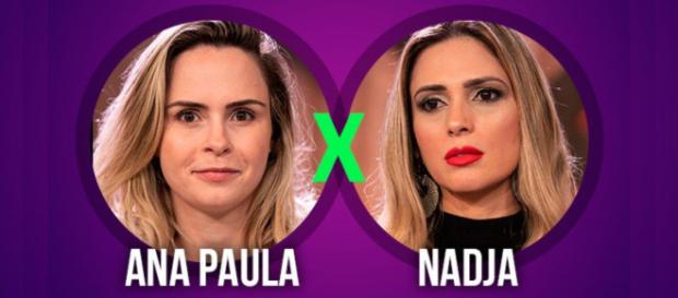 Ana Paula ou Nadja, o público está votando em quem deve ficar. Foto: reprodução. Ana Paula ou Nadja, o público está votando em quem deve ficar. Foto: reprodução.