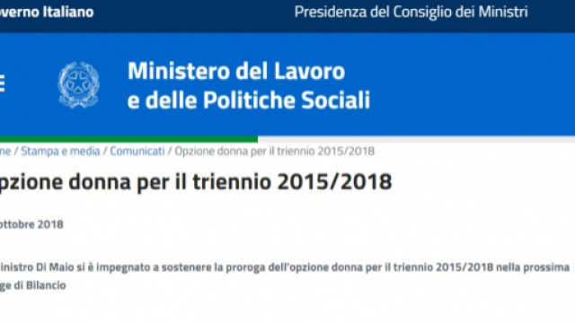 Riforma Pensioni, il ministro Luigi Di Maio: &lsquo;Ok Opzione donna in manovra&rsquo;, le novit&agrave; in arrivo con la manovra