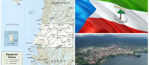 Mapa y algunas imágenes aéreas de Guinea Ecuatorial.
