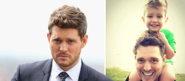 Michael Bublé com o filho de 5 anos. Michael Bublé com o filho de 5 anos.