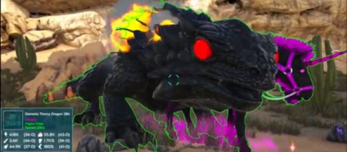 A Demonic Thorny Dragon in ARK's Primal Fear Pyria mod [Image source: KingDaddyDMAC/YouTube]