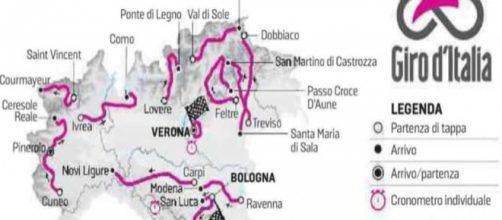 La parte finale del percorso del Giro d'Italia 2019: l'arrivo sarà a Verona