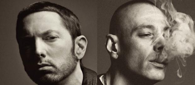 Eminem a sinistra, Fabri Fibra a destra: compiono gli anni lo stesso giorno Eminem a sinistra, Fabri Fibra a destra: compiono gli anni lo stesso giorno