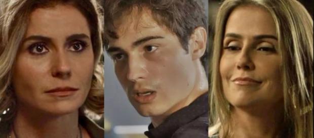 Luzia, Valentim e Karola em Segundo Sol. (foto reprodução) Luzia, Valentim e Karola em Segundo Sol. (foto reprodução)