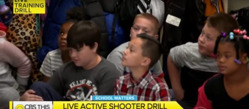 CBS This Morning gives viewers and parents a look at a rarely seen active shooter drill from a classroom. [Image source: CBSThisMorning-YouTube]