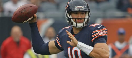 Mitchell Trubisky and the Bears will host the Patriots in Week 7. [Image source: Sporting News/YouTube]