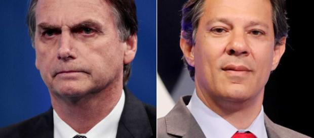 Jair Bolsonaro, candidato do PSL e Fernando Haddad, candidato do PT Jair Bolsonaro, candidato do PSL e Fernando Haddad, candidato do PT