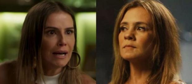 Karola (Deborah Secco) e Laureta (Adriana Esteves) de Segundo Sol (Reprodução/TV Globo) Karola (Deborah Secco) e Laureta (Adriana Esteves) de Segundo Sol (Reprodução/TV Globo)