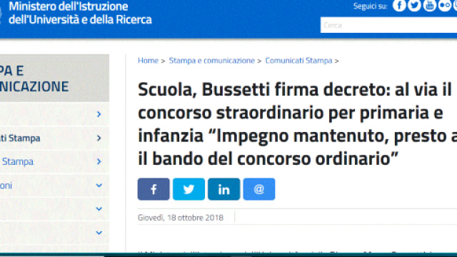 concorso straordinario infanzia e primaria firmato decreto