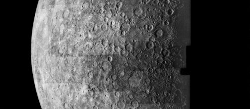 Monochrome mosaic of Mercury taken by Mariner 10 - via Wikimedia Commons