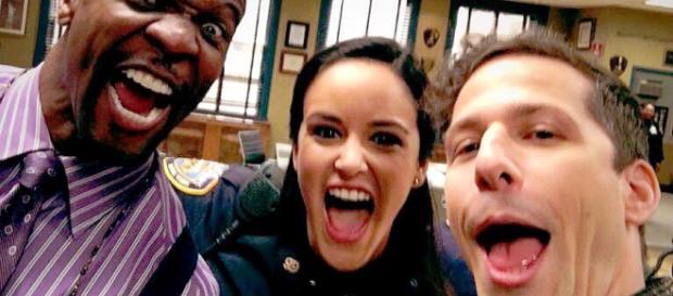 Brooklyn Nine-Nine on the shoot for Season 5 | Credits: NBC / YouTube Brooklyn Nine-Nine on the shoot for Season 5 | Credits: NBC / YouTube