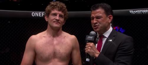 Ben Askren seems to be heading to the UFC in an MMA-first trade between UFC and ONE Championship. [Image source: ONE Championship/YouTube]