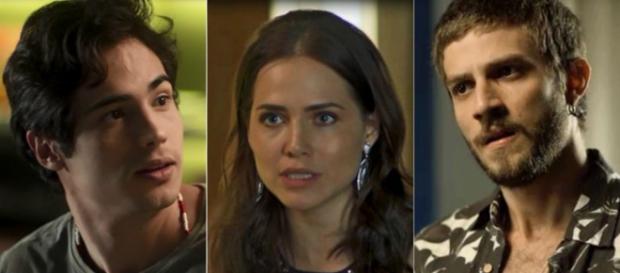 Valentim, Rosa e Ícaro em Segundo Sol. (foto reprodução). Valentim, Rosa e Ícaro em Segundo Sol. (foto reprodução).