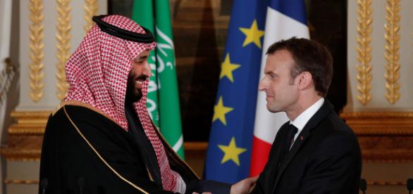 Macron et le prince Ben salman d'Arabie Saoudite