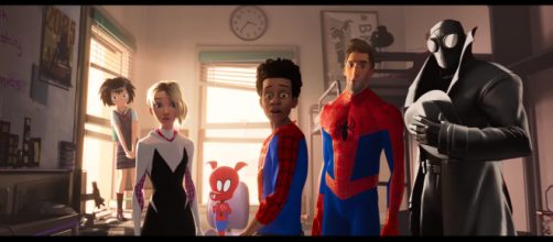 Miles Morales meets the other web-slingers in 'Spider-Man: Into the Spider-Verse.' - [Sony Pictures Entertainment / YouTube screencap]
