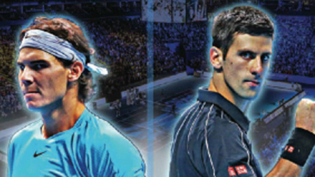 À gauche l'actuel numéro 1 mondial, Rafael Nadal. À droit, le serbe Novak Djokovic, numéro 2.