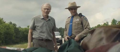 Clint Eastwood, 88, stars and directs the film "The Mule" based on a true story. [Image Warner Bros. UK/YouTube]