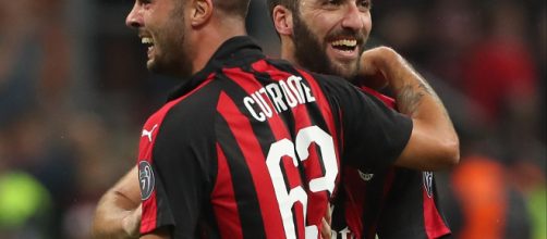 Gonzalo Gerardo Higuaìn e Patrick Cutrone, attaccanti del Milan.