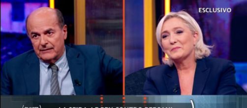 Dibattito fra Pier Luigi Bersani e Marine Le Pen, durante la puntata di Quarta Repubblica di lunedì 8 settembre