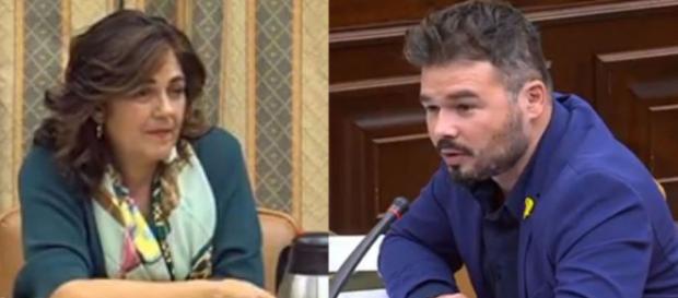Diputada del PP y Rufián en imagen Diputada del PP y Rufián en imagen
