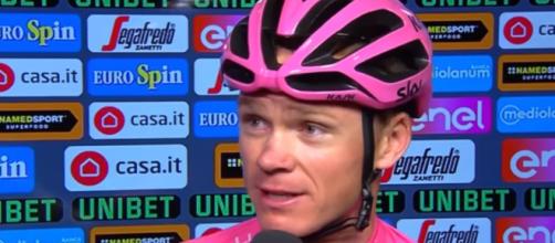 Chris Froome in maglia rosa al Giro 2018