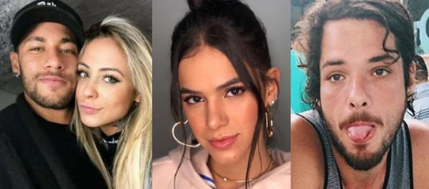 Bruna Marquezine, Gian Ewbank, Neymar e nova Bruna. (foto reprodução). Bruna Marquezine, Gian Ewbank, Neymar e nova Bruna. (foto reprodução).