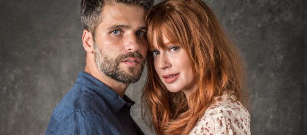 Luz da Lua e Gabriel serão o casal principal de O Sétimo Guardião (Foto: Divulgação/TV Globo) Luz da Lua e Gabriel serão o casal principal de O Sétimo Guardião (Foto: Divulgação/TV Globo)