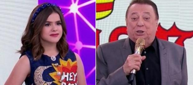 Maisa e Raul Gil no palco do Teleton 2018. Maisa e Raul Gil no palco do Teleton 2018.