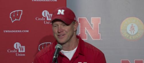 Huskers coach getting interviewed. - [Huskersonline / YouTube screencap]