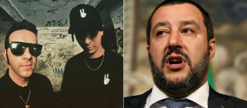 Da sinistra a destra: Salmo, Ghali e Matteo Salvini